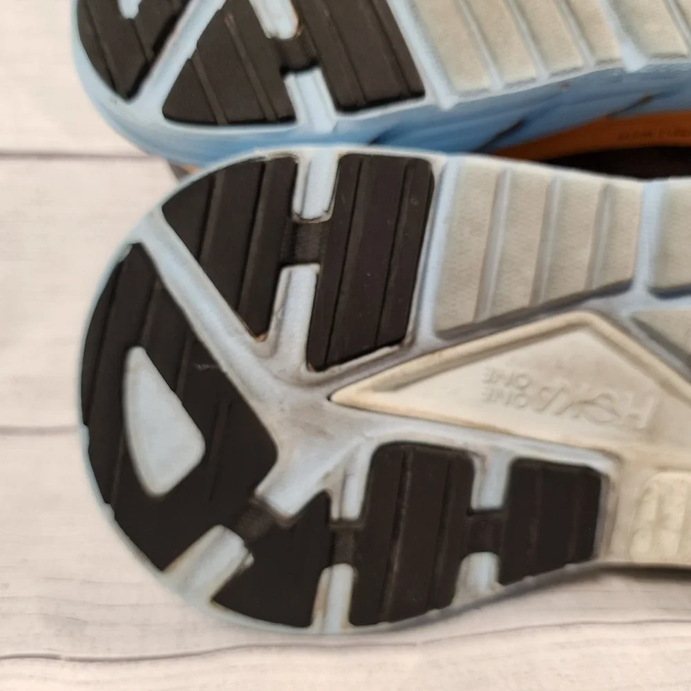 Hoka Gaviota 4 Mens Size 10 Running Shoes Gray Orange Blue Stability Sneakers